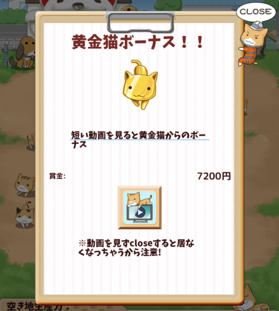 捨て猫レスキューの黄金猫ボーナス
