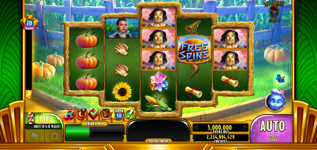 WizardOfOzSlotのゲーム画面