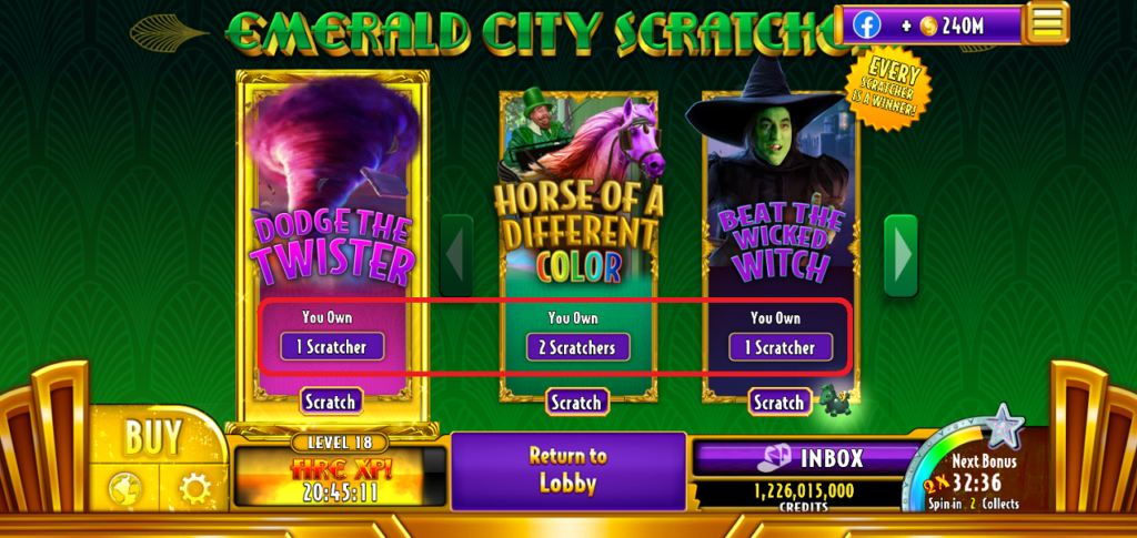 WizardOfOzSlotのスクラッチ