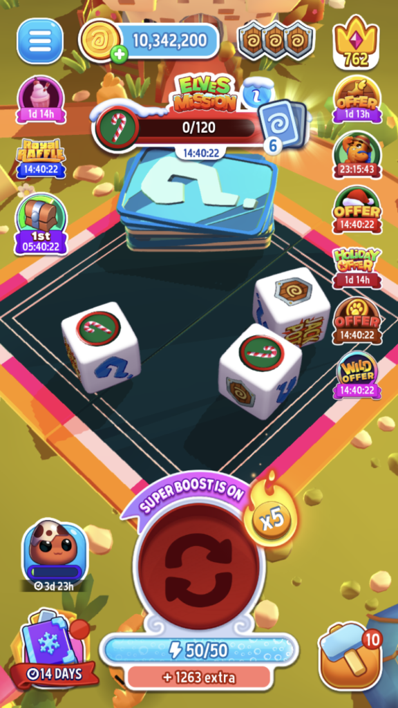 ダイスドリームスのゲーム画面